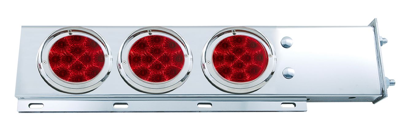 Mudflap Hangers Spring Loaded w/6 4" Red Spyder LED Lights 2.5" Bolt Pattern