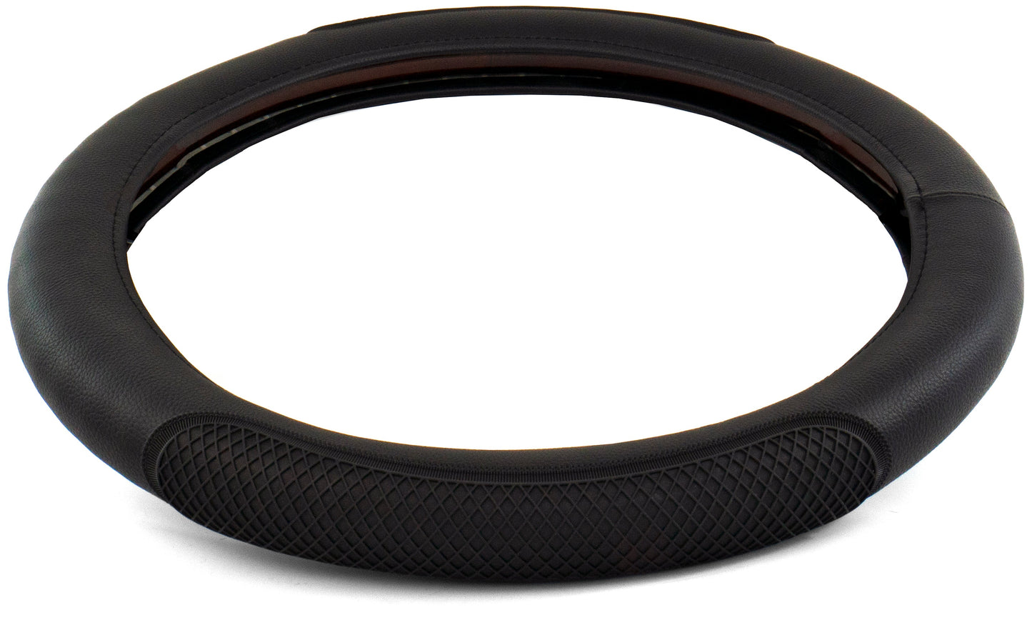 Semi Truck 18" Rubber Diamond Black/Black Anti Slip Grip Steering Wheel Cover