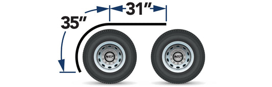 Semi Truck 66" Smooth Half Fenders Low Front Rolled Edge - 14 Gauge