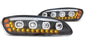 Peterbilt 386/387 LED Headlight w/Halo & Sequential Turn Signal Black (Passenger)