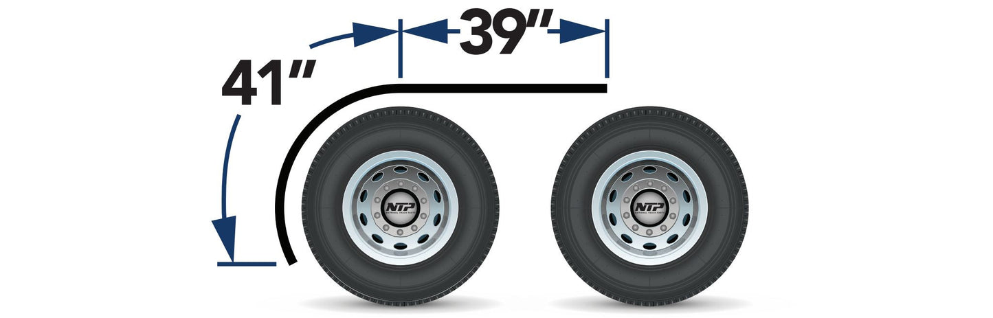 Semi Truck 80" Smooth Half Fenders Straight Drop Rolled Edge - 14 Gauge